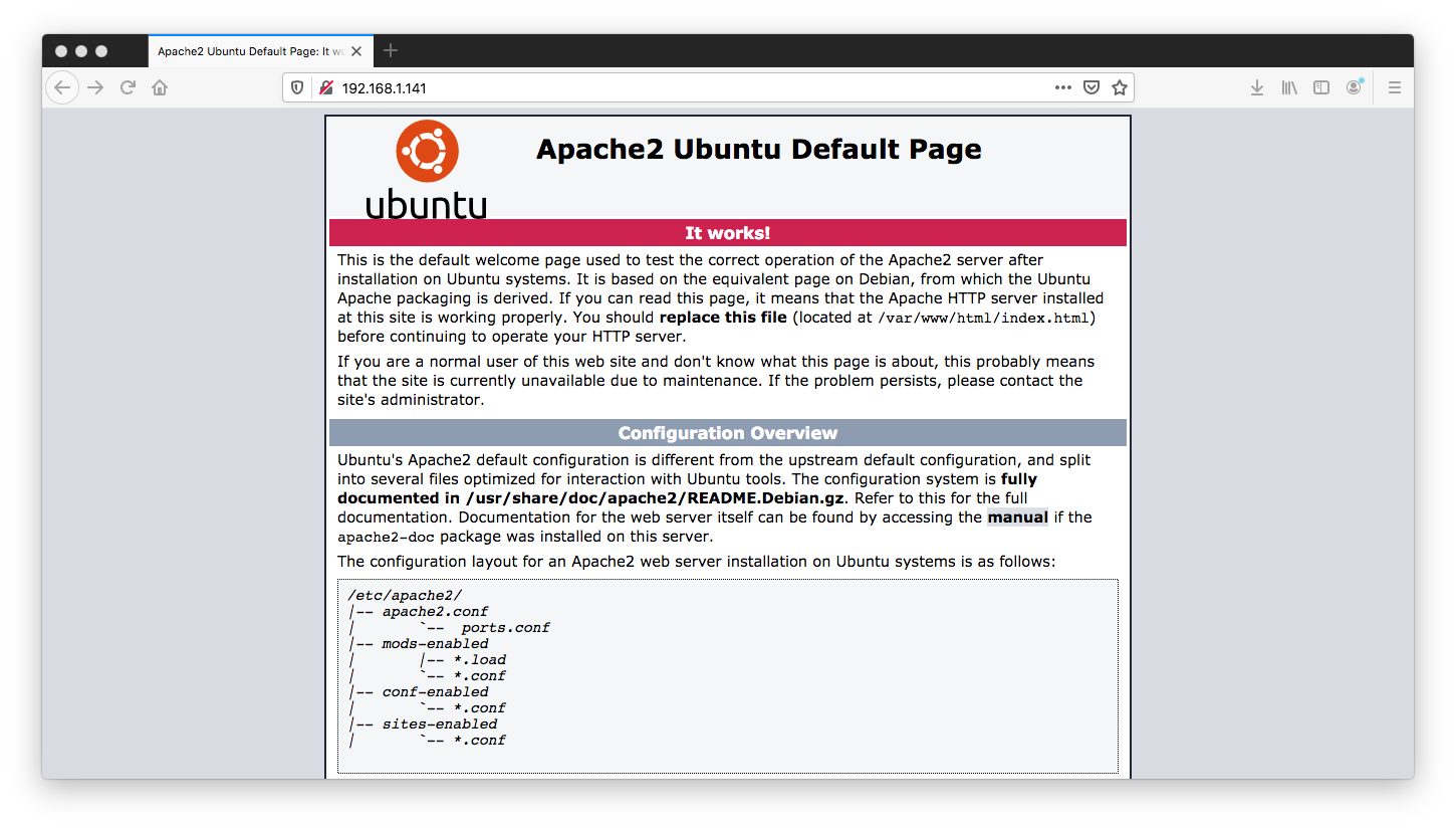 Serveur Apache fonctionnel