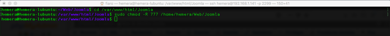 Droits Linux Joomla
